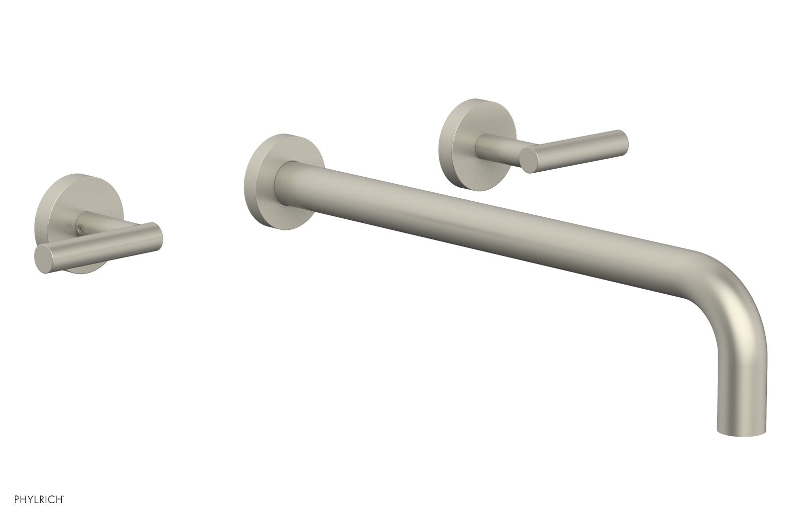 TRANSITION   Wall Lavatory Set 14" Spout   Lever Handles by Phylrich - Polished Brass Uncoated