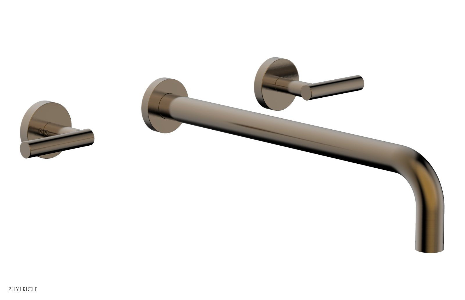 TRANSITION   Wall Lavatory Set 14" Spout   Lever Handles by Phylrich - Antique Bronze