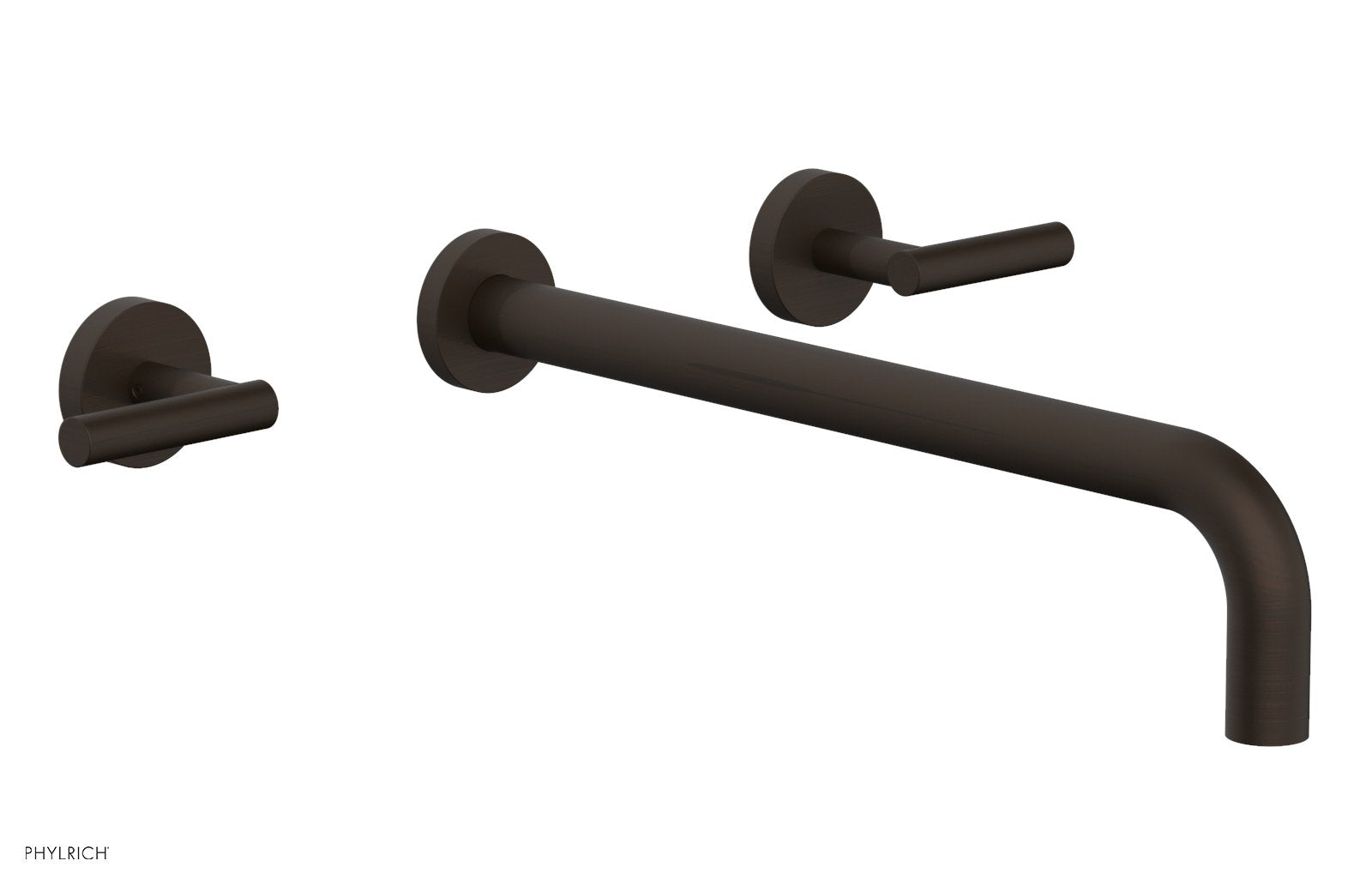 TRANSITION   Wall Lavatory Set 14" Spout   Lever Handles by Phylrich - Oil Rubbed Bronze