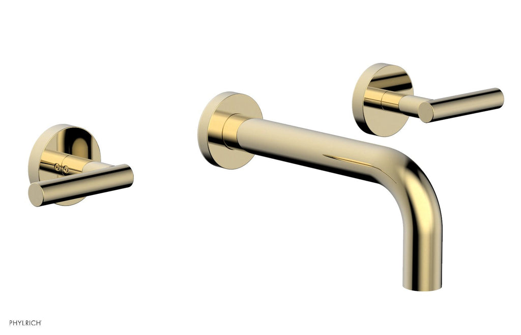 TRANSITION   Wall Lavatory Set 7 1/2" Spout   Lever Handles by Phylrich - Polished Brass Uncoated