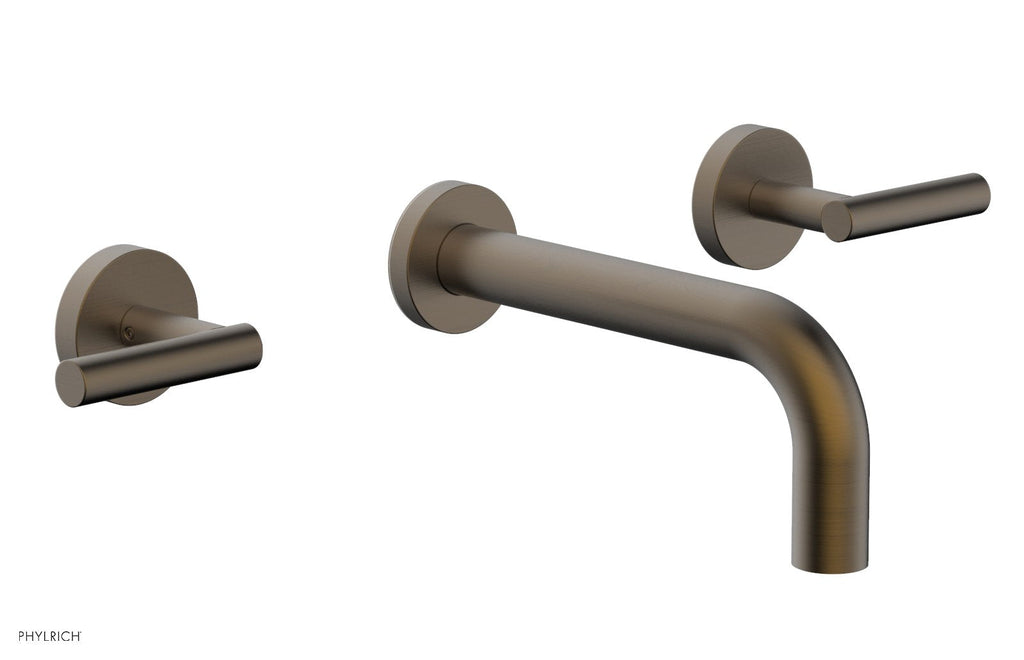 TRANSITION   Wall Lavatory Set 7 1/2" Spout   Lever Handles by Phylrich - Old English Brass