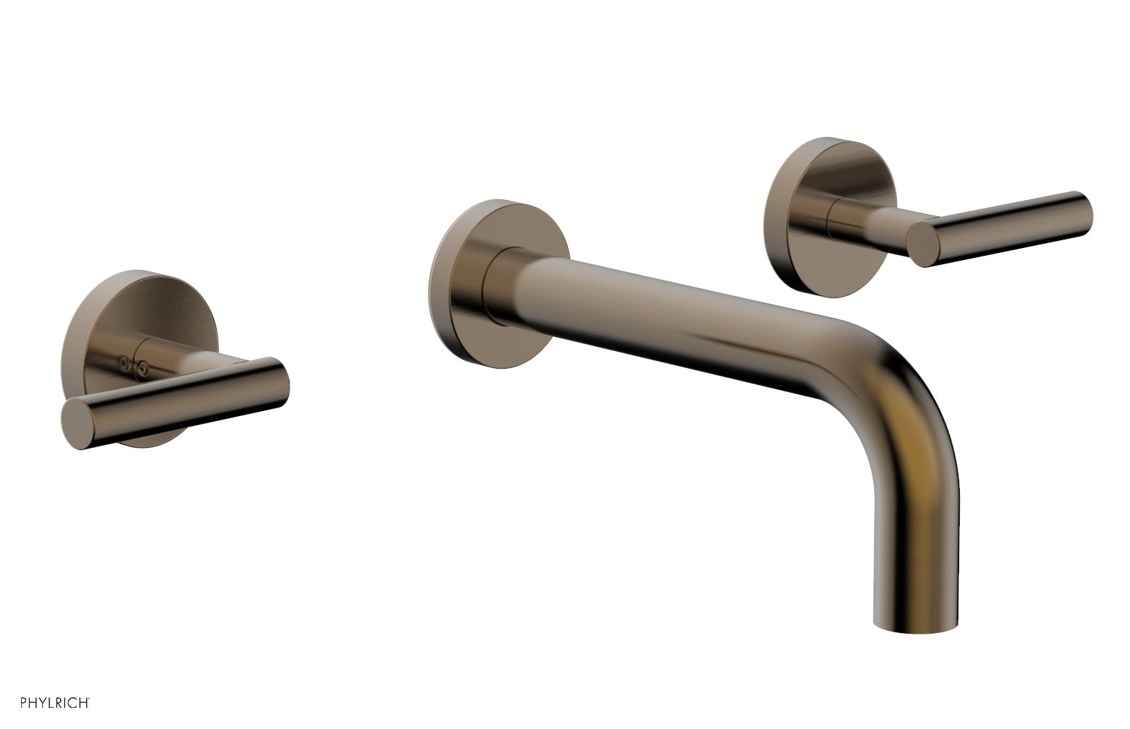 TRANSITION   Wall Lavatory Set 7 1/2" Spout   Lever Handles by Phylrich - Antique Brass