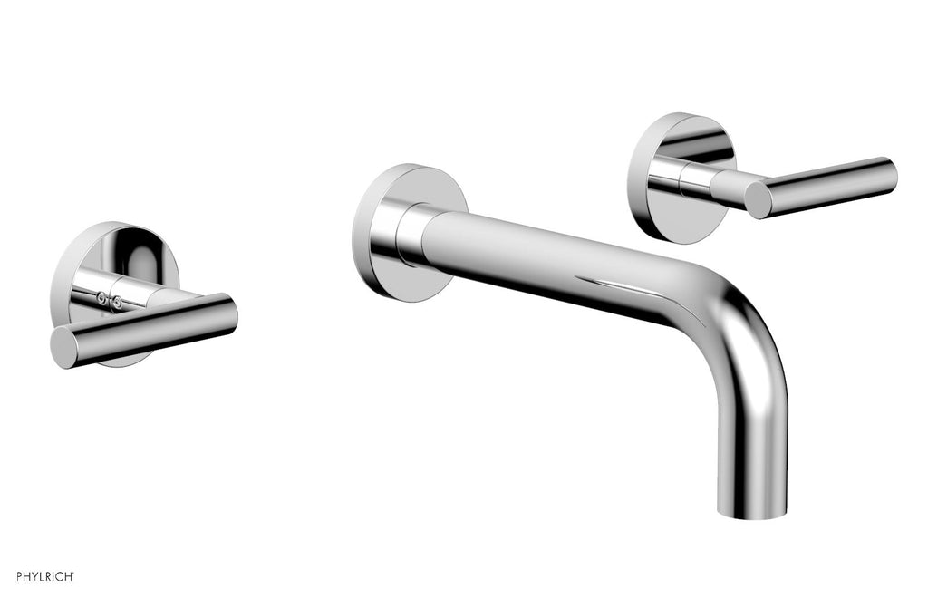 TRANSITION   Wall Lavatory Set 7 1/2" Spout   Lever Handles by Phylrich - Satin Brass
