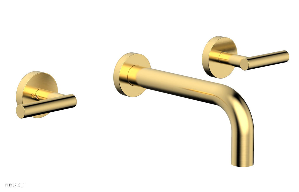 TRANSITION   Wall Lavatory Set 7 1/2" Spout   Lever Handles by Phylrich - Satin Gold