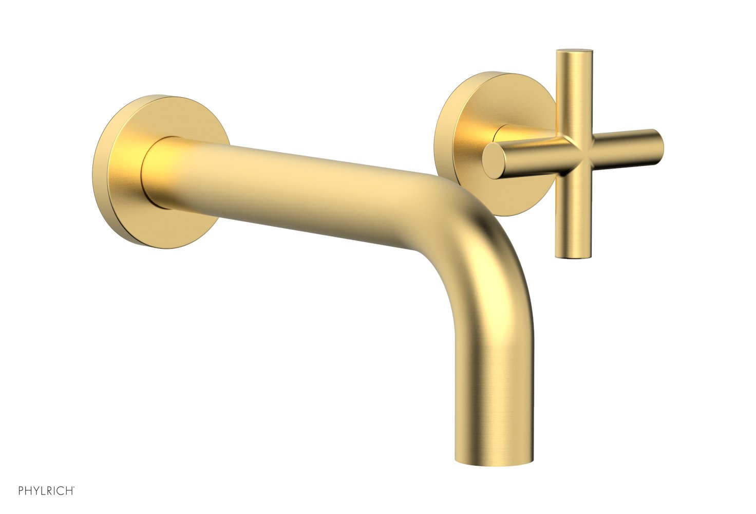 TRANSITION   Single Handle Wall Lavatory Set   Cross Handles by Phylrich - Burnished Nickel