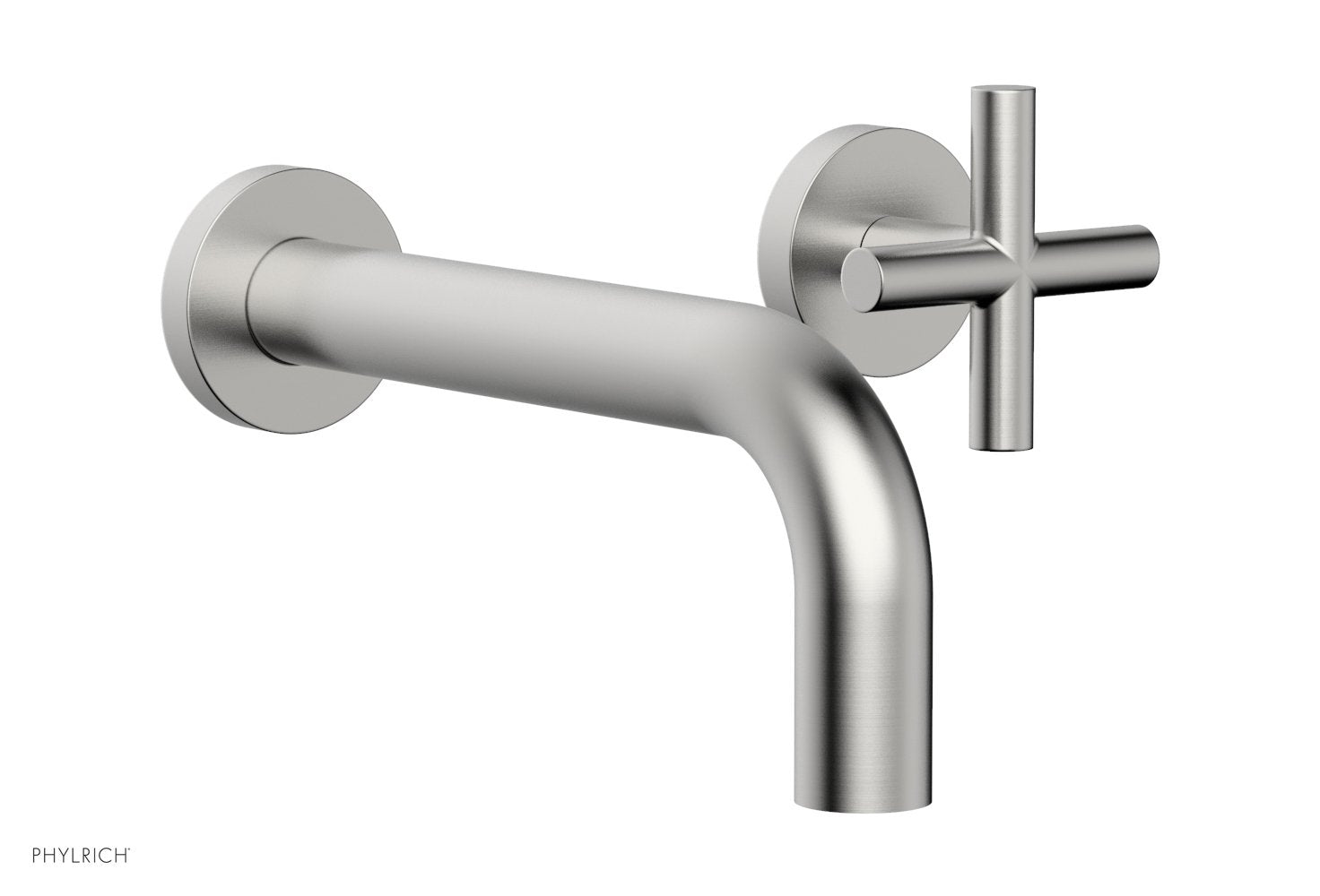 TRANSITION   Single Handle Wall Lavatory Set   Cross Handles by Phylrich - Satin Brass