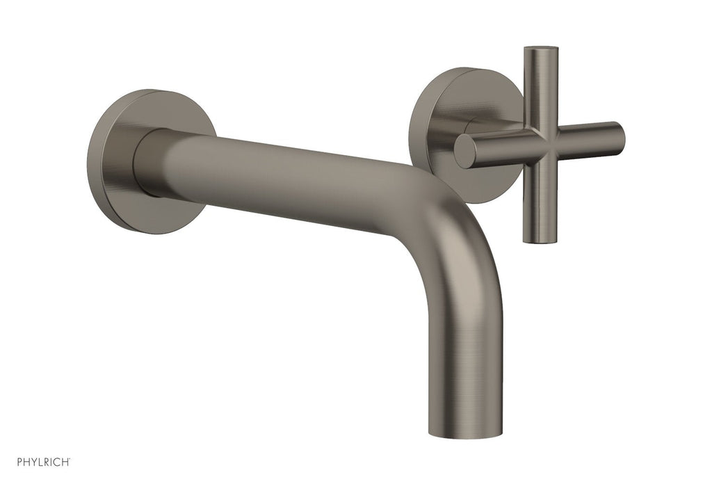 TRANSITION   Single Handle Wall Lavatory Set   Cross Handles by Phylrich - Polished Brass Uncoated