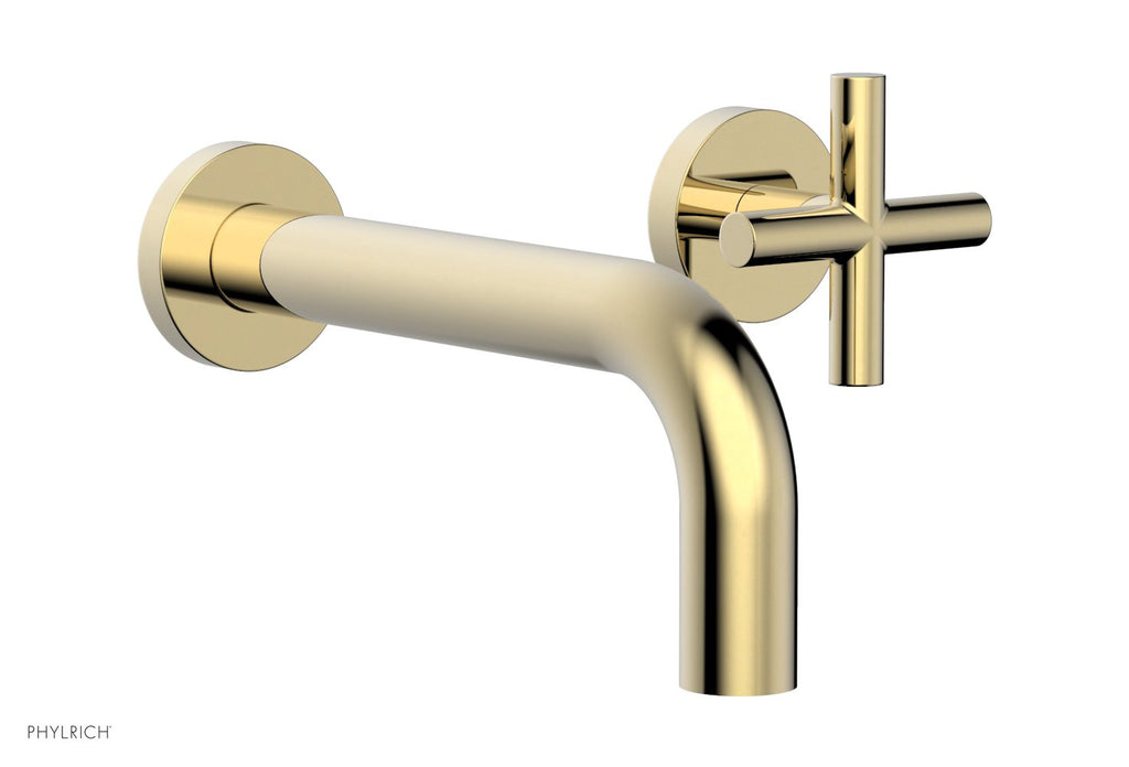 TRANSITION   Single Handle Wall Lavatory Set   Cross Handles by Phylrich - Antique Brass