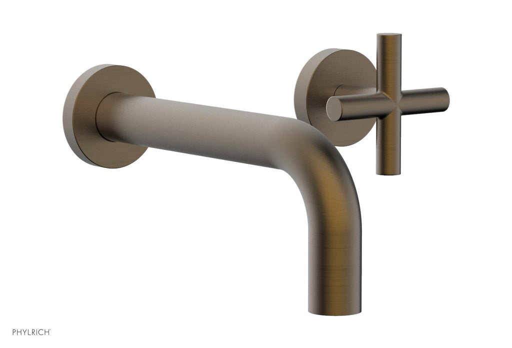 TRANSITION   Single Handle Wall Lavatory Set   Cross Handles by Phylrich - Antique Bronze