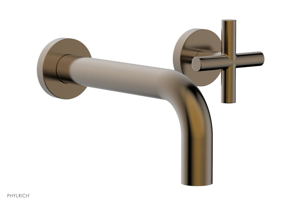 TRANSITION   Single Handle Wall Lavatory Set   Cross Handles by Phylrich - Polished Nickel