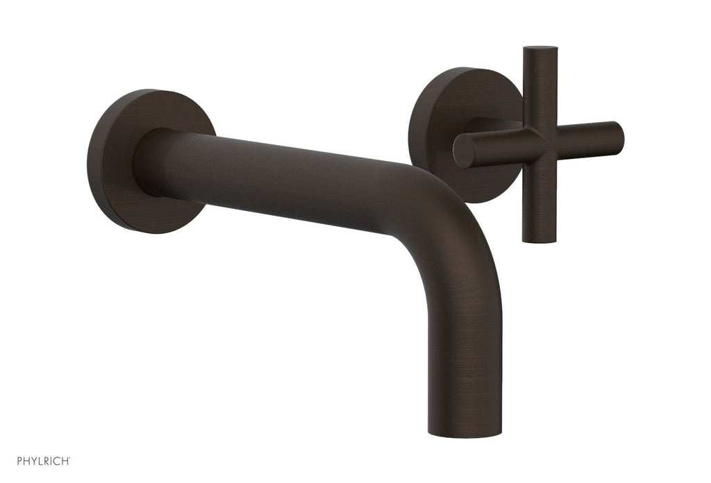 TRANSITION   Single Handle Wall Lavatory Set   Cross Handles by Phylrich - Oil Rubbed Bronze