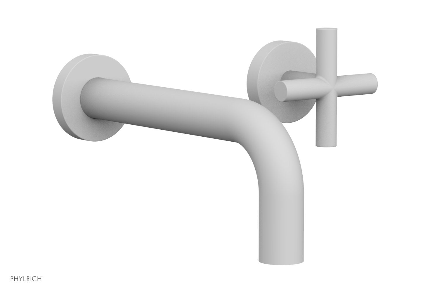 TRANSITION   Single Handle Wall Lavatory Set   Cross Handles by Phylrich - Satin White