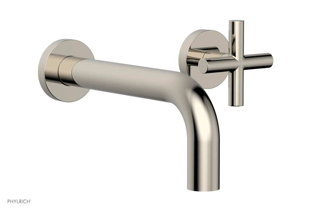 TRANSITION   Single Handle Wall Lavatory Set   Cross Handles by Phylrich - Polished Brass