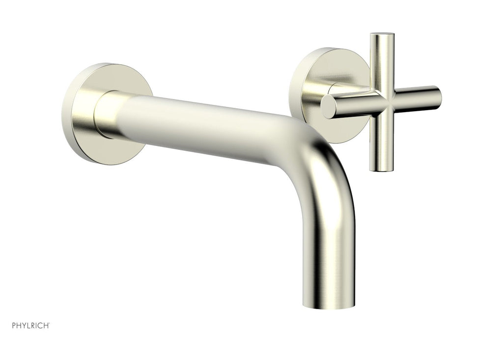TRANSITION   Single Handle Wall Lavatory Set   Cross Handles by Phylrich - Polished Gold