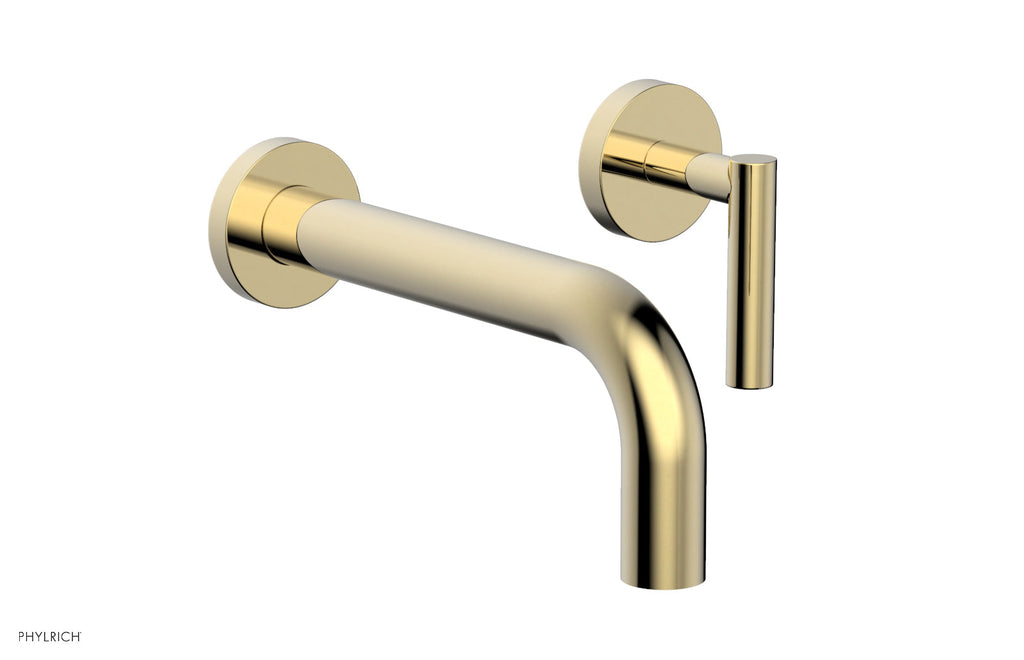 TRANSITION   Single Handle Wall Lavatory Set   Lever Handles by Phylrich - Polished Brass Uncoated