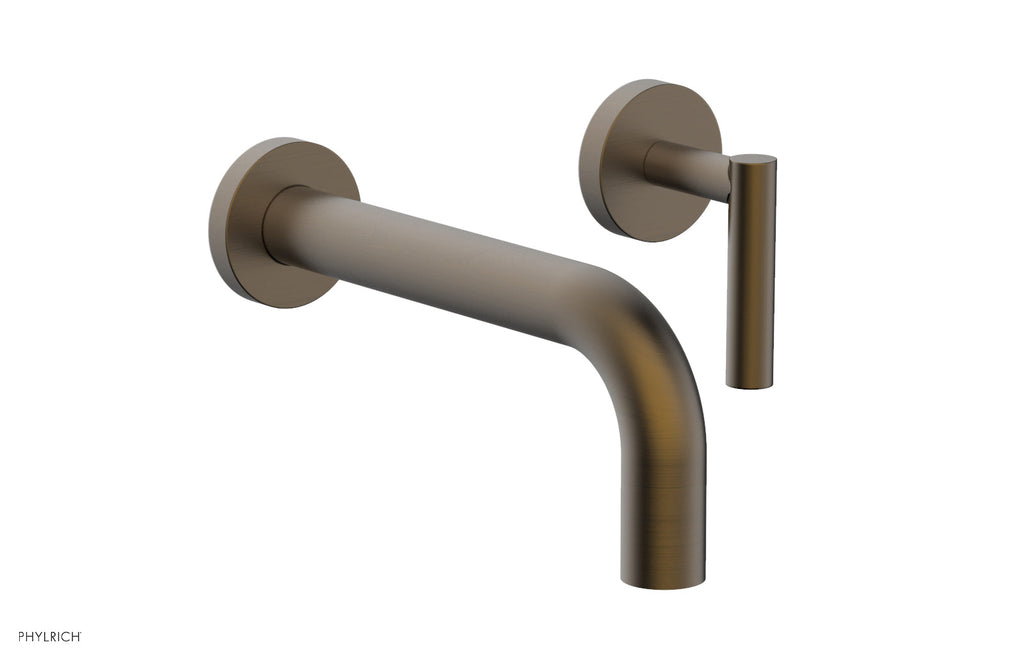 TRANSITION   Single Handle Wall Lavatory Set   Lever Handles by Phylrich - Old English Brass