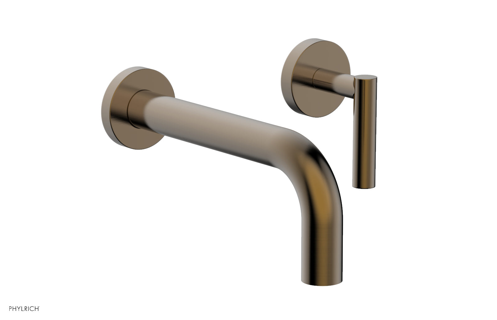 TRANSITION   Single Handle Wall Lavatory Set   Lever Handles by Phylrich - Antique Brass