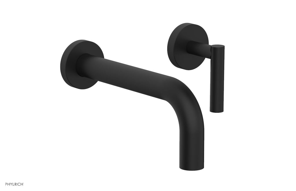 TRANSITION   Single Handle Wall Lavatory Set   Lever Handles by Phylrich - Matte Black