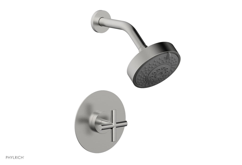 TRANSITION   Pressure Balance Shower Set   Cross Handle by Phylrich - Pewter