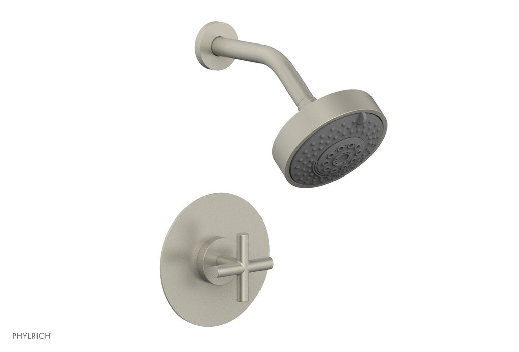 TRANSITION   Pressure Balance Shower Set   Cross Handle by Phylrich - Polished Brass Uncoated