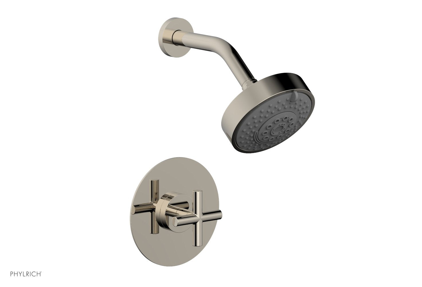 TRANSITION   Pressure Balance Shower Set   Cross Handle by Phylrich - Satin Brass
