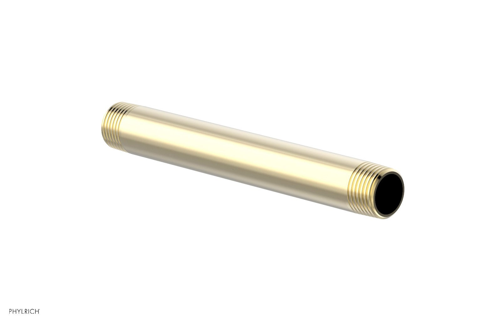 6" Straight Shower Arm by Phylrich - Polished Brass Uncoated