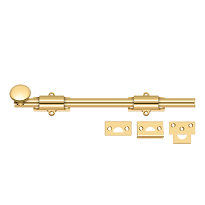 Bolts Surface HD Bolt by Deltana - 12"  - PVD Polished Brass - New York Hardware