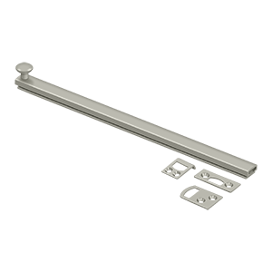 Concealed Screw Surface Bolts HD by Deltana - 12"  - Brushed Nickel - New York Hardware