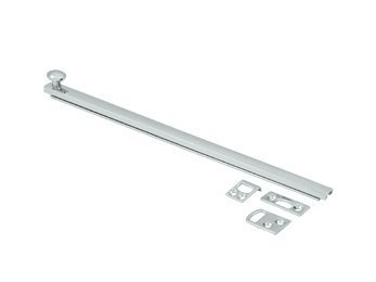 Heavy Duty 12" Surface Bolt, Concealed Screw - Polished Chrome - New York Hardware Online