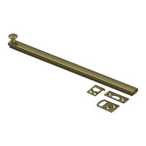 Concealed Screw Surface Bolts HD by Deltana - 12"  - Antique Brass - New York Hardware