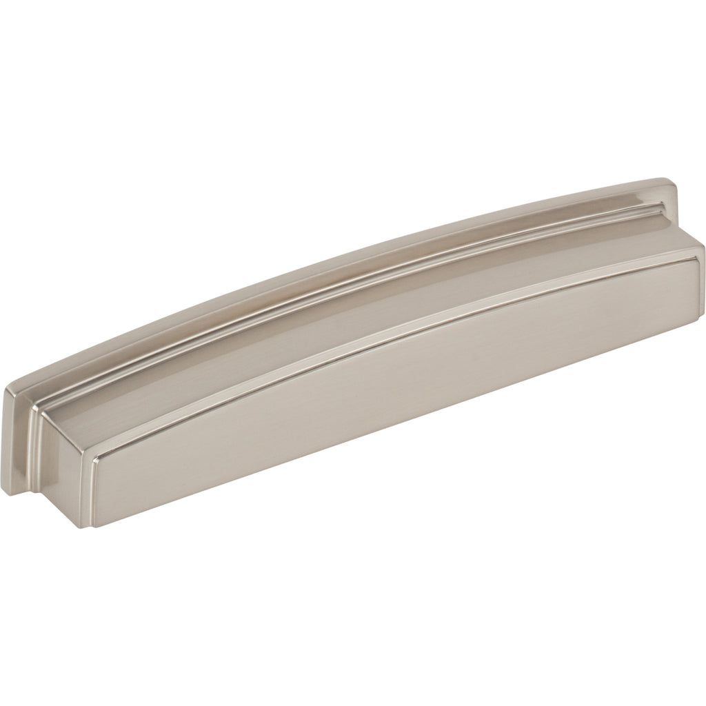 Square-to-Center Square Renzo Cabinet Cup Pull by Jeffrey Alexander - Satin Nickel