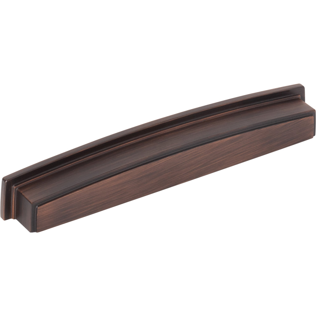 Square-to-Center Square Renzo Cabinet Cup Pull by Jeffrey Alexander - Brushed Oil Rubbed Bronze