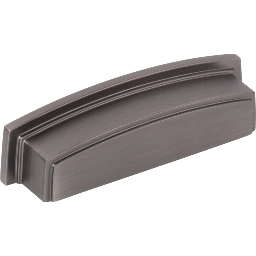 Square-to-Center Square Renzo Cabinet Cup Pull by Jeffrey Alexander - Brushed Pewter
