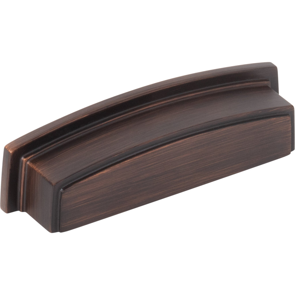 Square-to-Center Square Renzo Cabinet Cup Pull by Jeffrey Alexander - Brushed Oil Rubbed Bronze