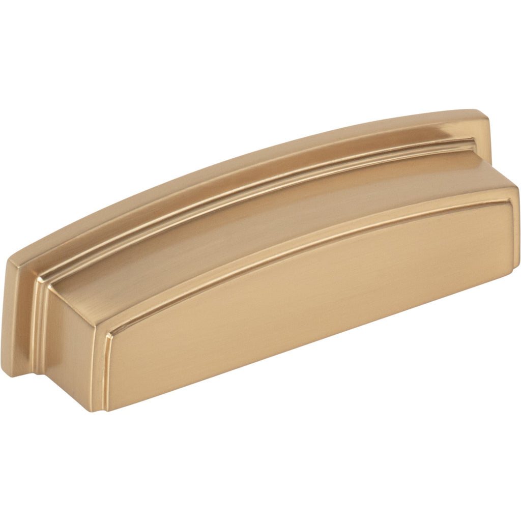 Square-to-Center Square Renzo Cabinet Cup Pull by Jeffrey Alexander - Satin Bronze