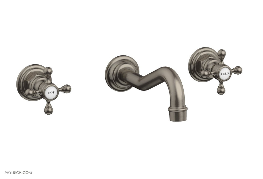 HENRI Wall Lavatory Set With Cross Handles by Phylrich - Pewter