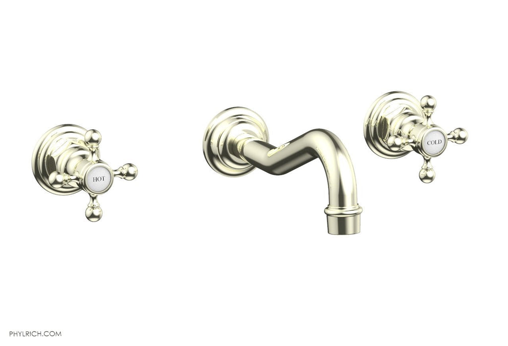 HENRI Wall Lavatory Set With Cross Handles by Phylrich - Burnished Nickel