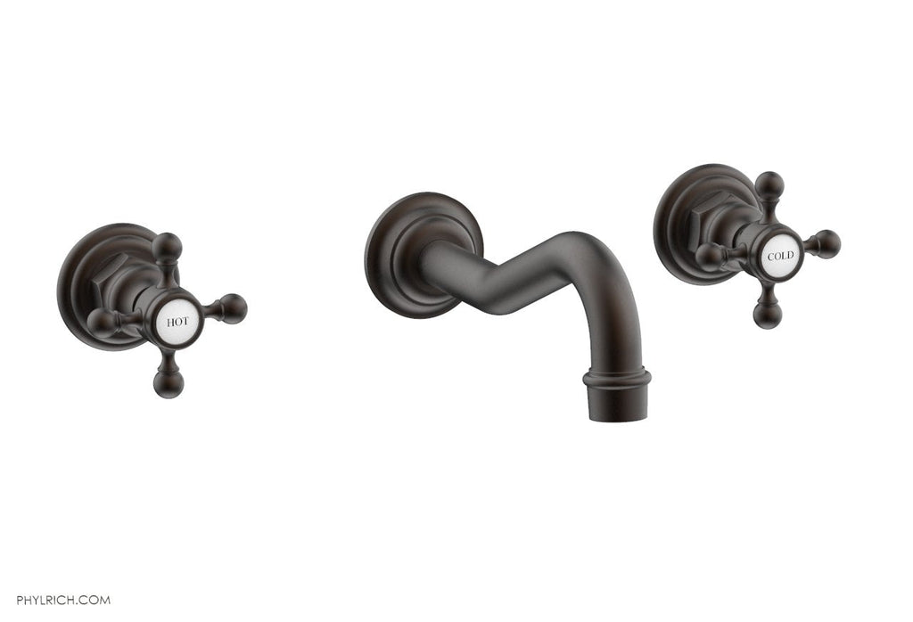 HENRI Wall Lavatory Set With Cross Handles by Phylrich - Oil Rubbed Bronze