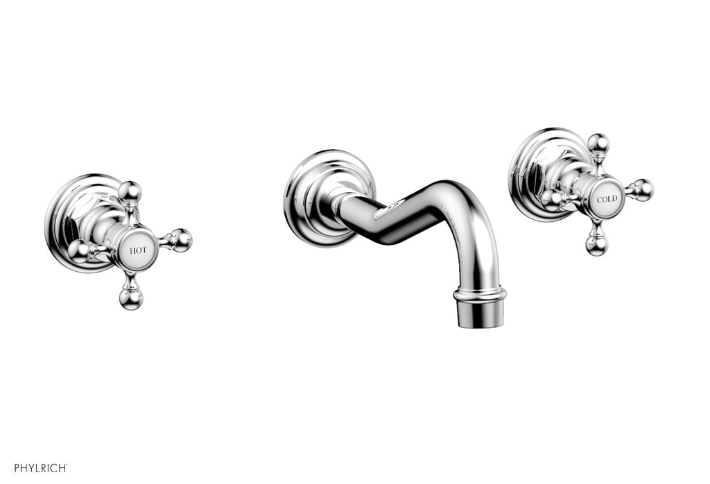 HENRI Wall Lavatory Set With Cross Handles by Phylrich - Polished Chrome