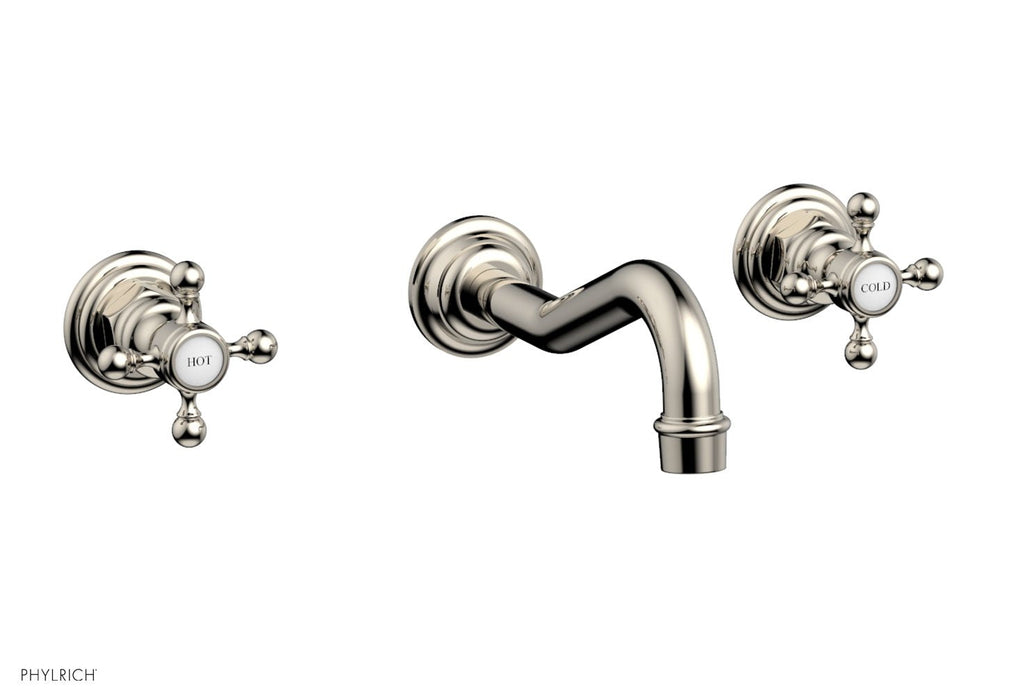 HENRI Wall Lavatory Set With Cross Handles by Phylrich - Polished Nickel