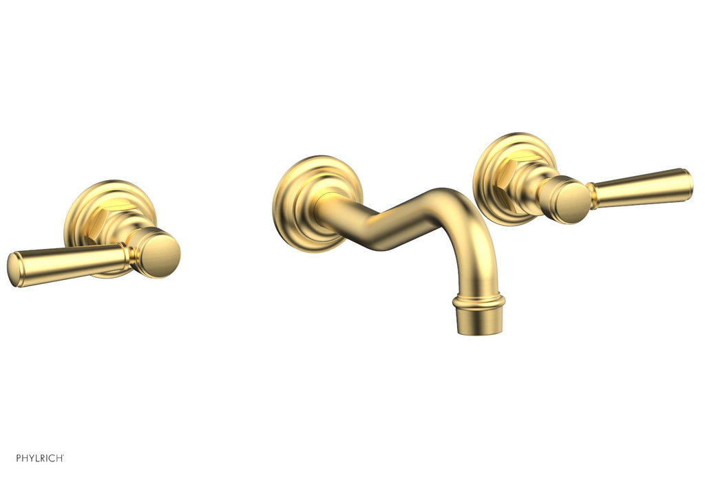 HENRI Wall Lavatory Set   Lever Handles by Phylrich - Burnished Gold