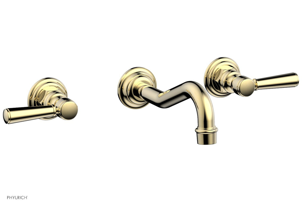 HENRI Wall Lavatory Set   Lever Handles by Phylrich - Polished Brass Uncoated