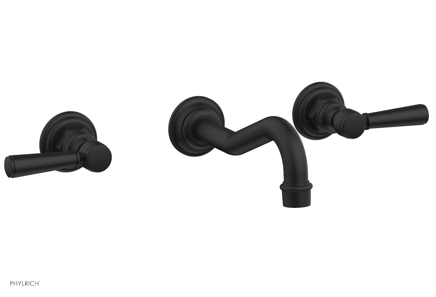 HENRI Wall Lavatory Set   Lever Handles by Phylrich - Matte Black