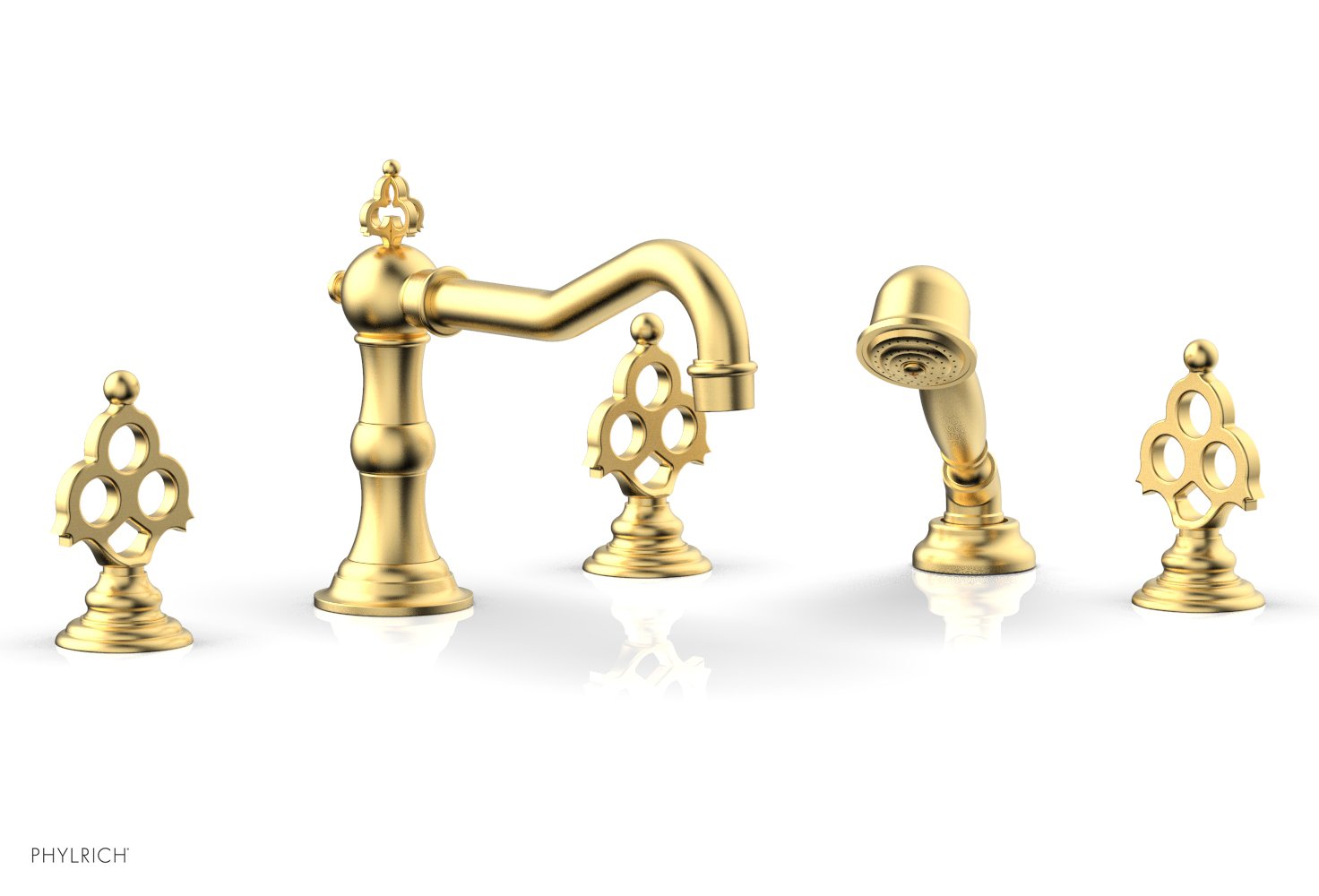 7-7/8" - Satin Chrome - MAISON Deck Tub Set with Hand Shower  by Phylrich - New York Hardware