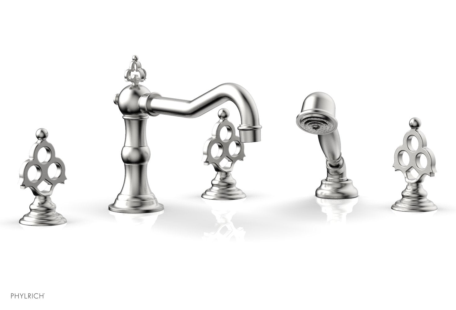 7-7/8" - Pewter - MAISON Deck Tub Set with Hand Shower  by Phylrich - New York Hardware