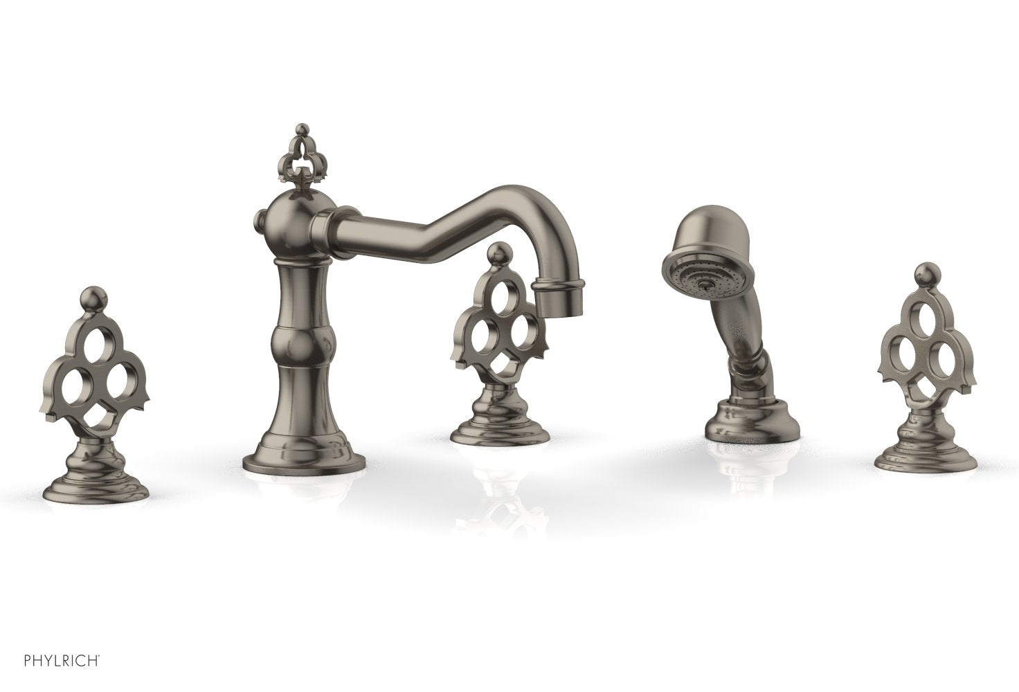 7-7/8" - Burnished Nickel - MAISON Deck Tub Set with Hand Shower  by Phylrich - New York Hardware