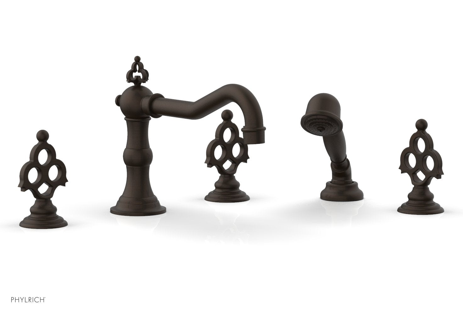 7-7/8" - Oil Rubbed Bronze - MAISON Deck Tub Set with Hand Shower  by Phylrich - New York Hardware