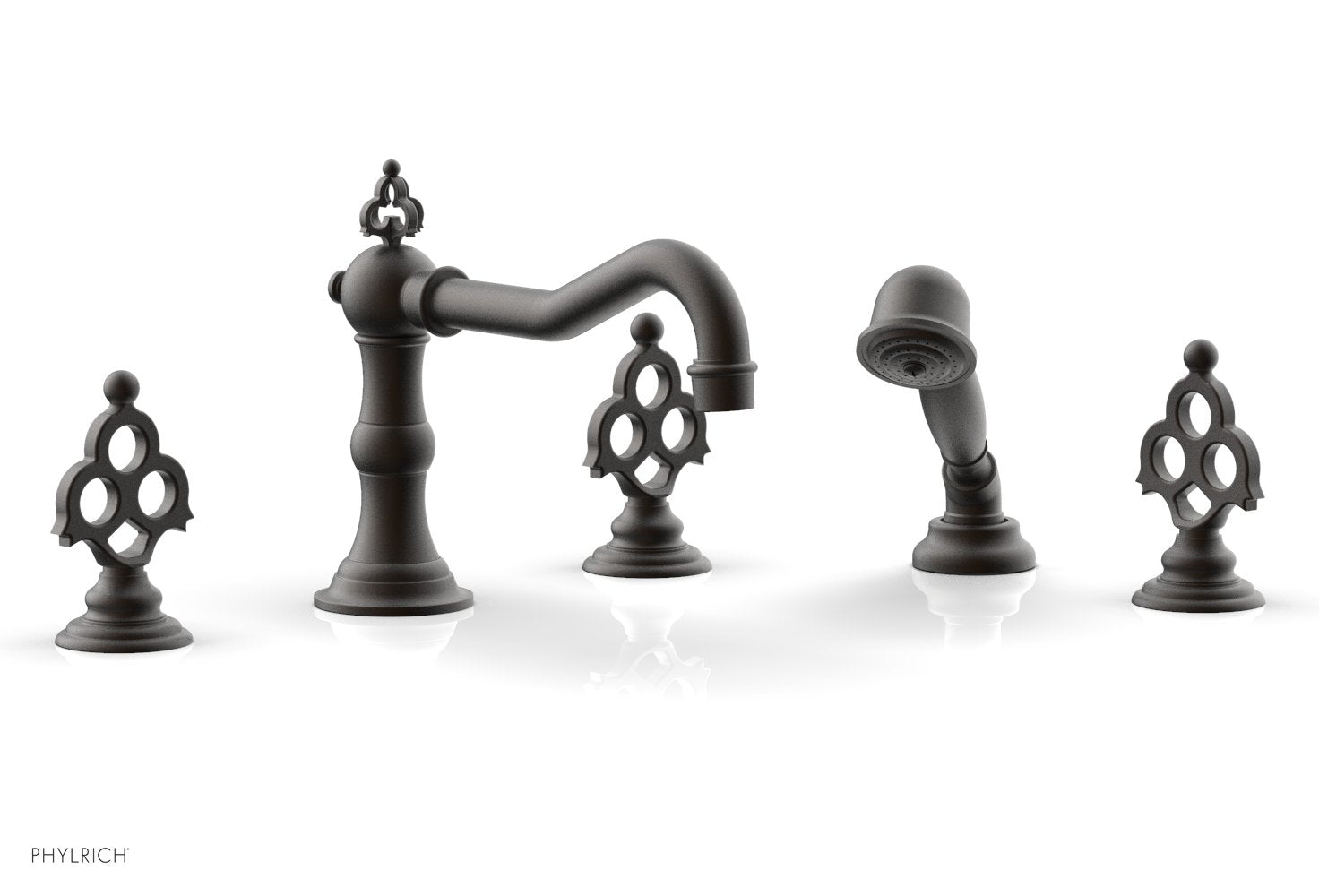 7-7/8" - Weathered Copper - MAISON Deck Tub Set with Hand Shower  by Phylrich - New York Hardware