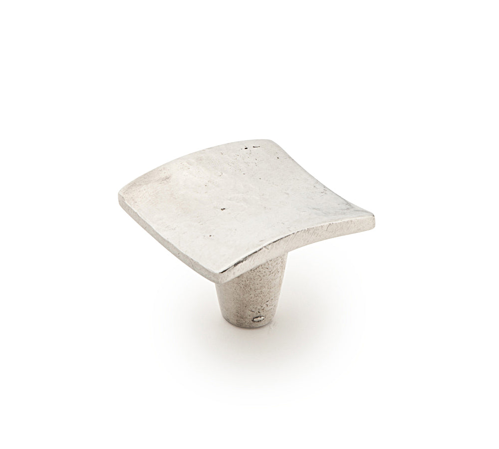 Martello Square Knob by Schaub - Natural Britannium - New York Hardware