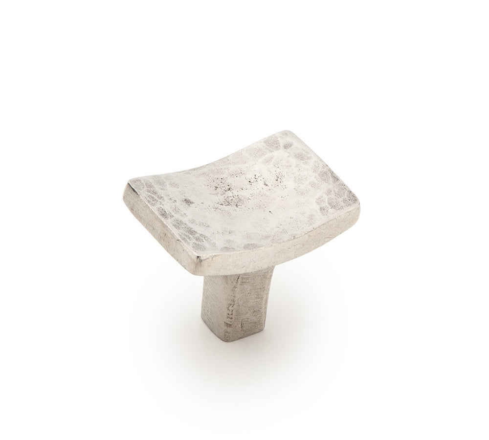 Martello Rectangle Knob by Schaub - Natural Britannium - New York Hardware